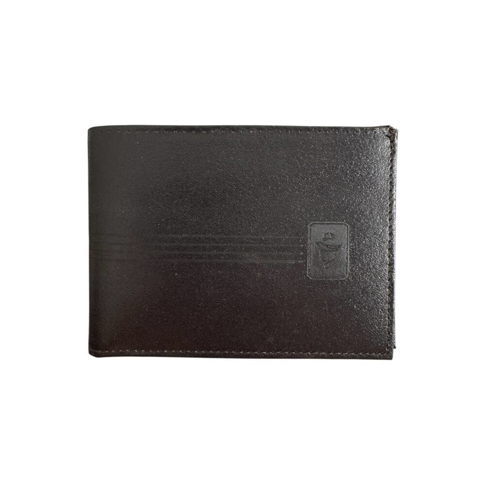 Vintage Men’s Black Split Cowhide Leather Bifold Wallet Made in Taiwan ID Card